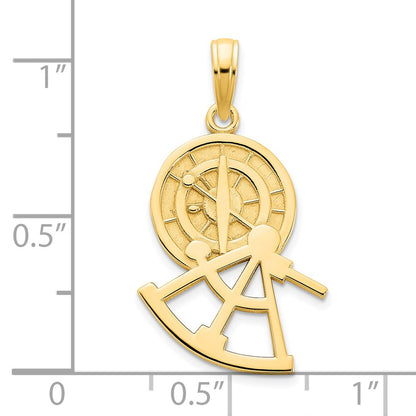 14k Yellow Gold Compass Pendant