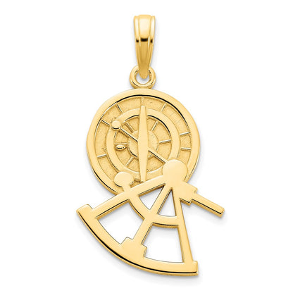 14k Yellow Gold Compass Pendant