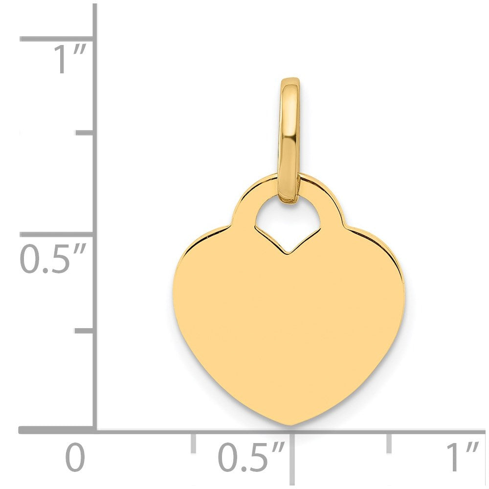 14k Yellow Gold Polished Heart Shaped Disc Pendant