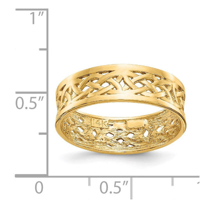 14K Yellow Gold Polished Celtic Knot Band