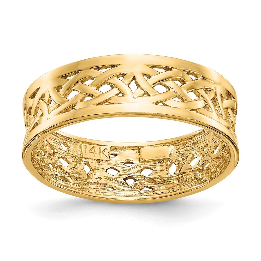 14K Yellow Gold Polished Celtic Knot Band
