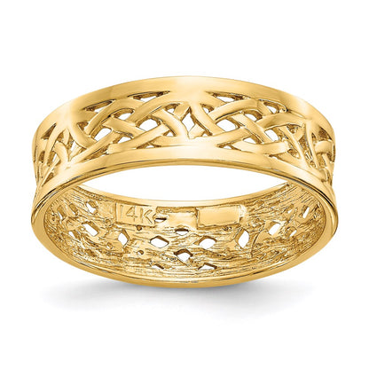14K Yellow Gold Polished Celtic Knot Band