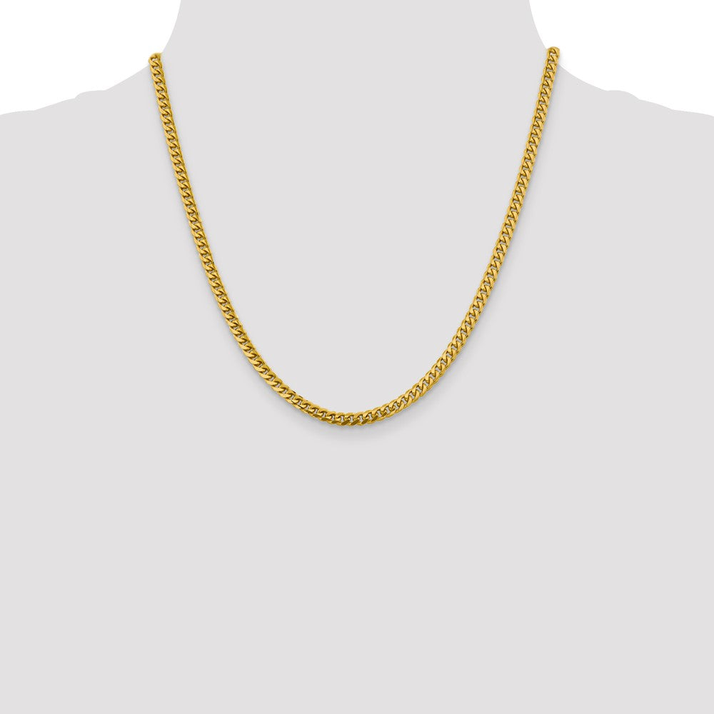 14K 20 inch 4.25mm Solid Miami Cuban Link with Lobster Clasp Chain Necklace