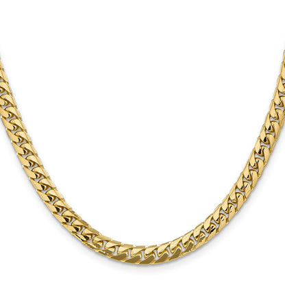 14K 22 inch 5.5mm Solid Miami Cuban Link with Lobster Clasp Chain Necklace