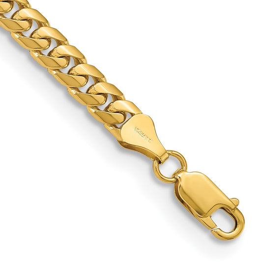 14K 9 inch 5.5mm Solid Miami Cuban Link with Lobster Clasp Chain Bracelet