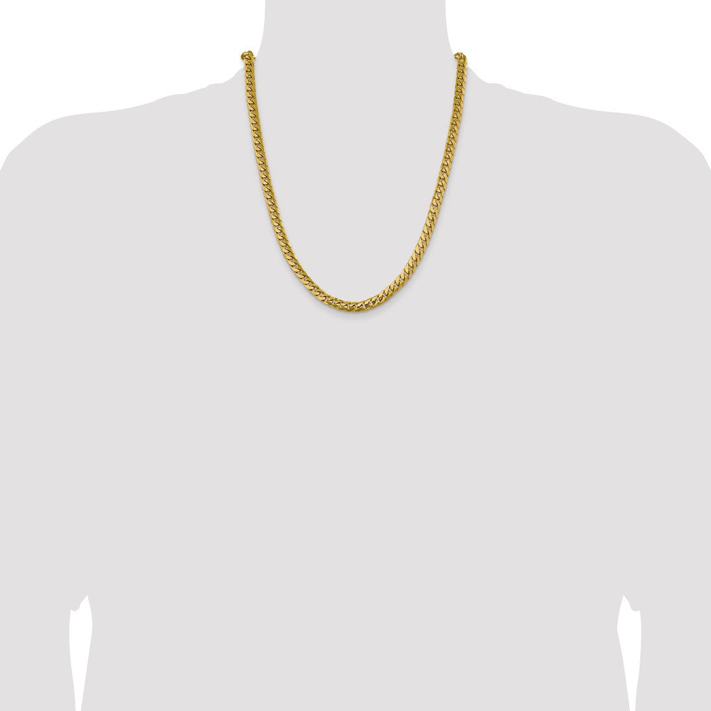14K 22 inch 6.25mm Solid Miami Cuban Link with Lobster Clasp Chain Necklace