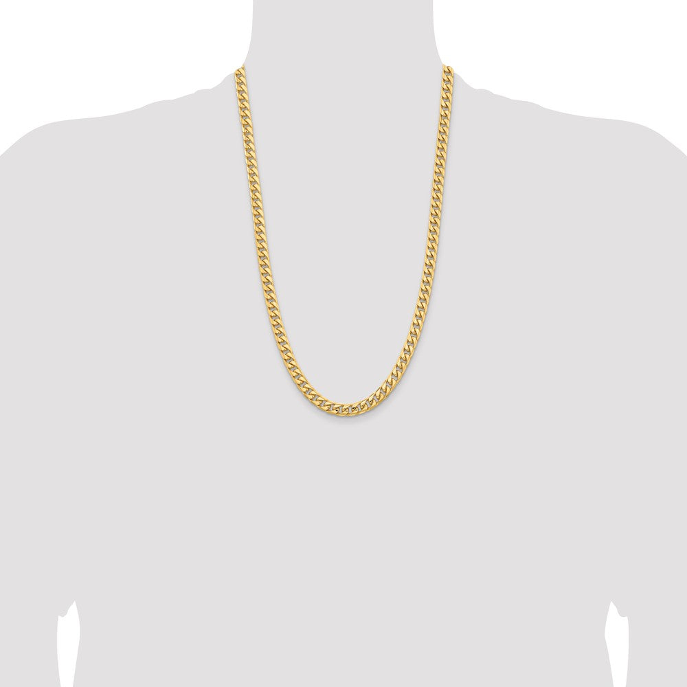 14k Yellow Gold 6.75mm Solid Miami Cuban Chain Necklace