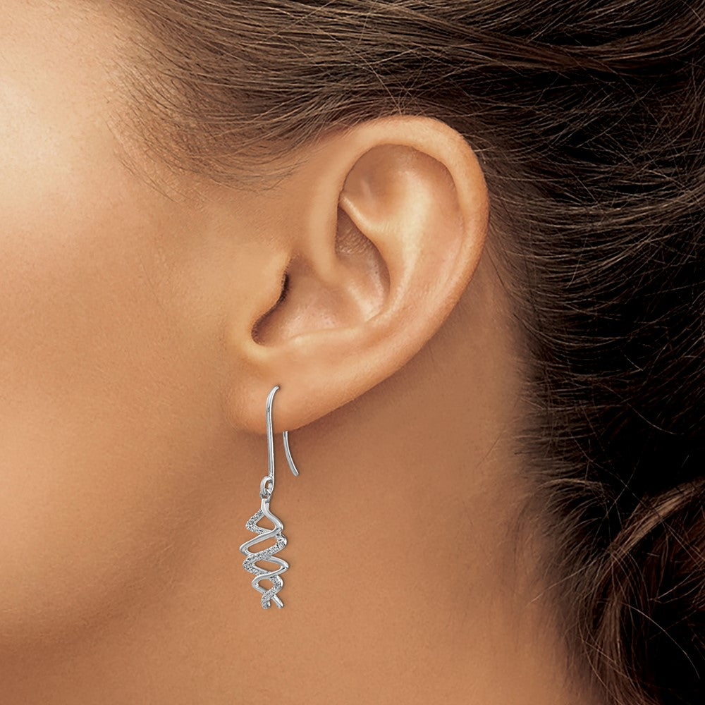 14k White Gold Real Diamond Fancy Earrings
