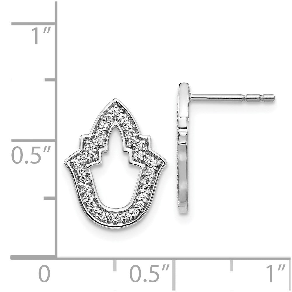 14k White Gold Real Diamond Fancy Earrings