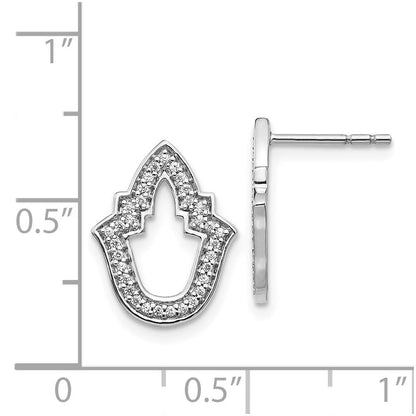 14k White Gold Real Diamond Fancy Earrings