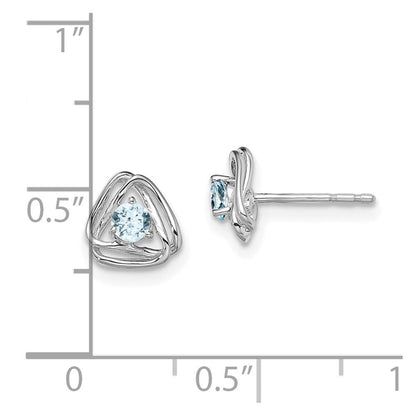 14k White Gold Aquamarine Post Earrings