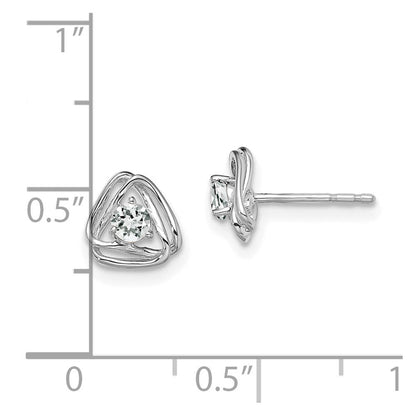 14k White Gold White Topaz Post Earrings