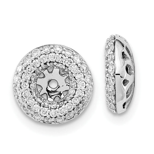14k White Gold Real Diamond Earring Jackets