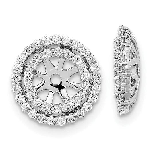 14k White Gold Real Diamond Earring Jackets