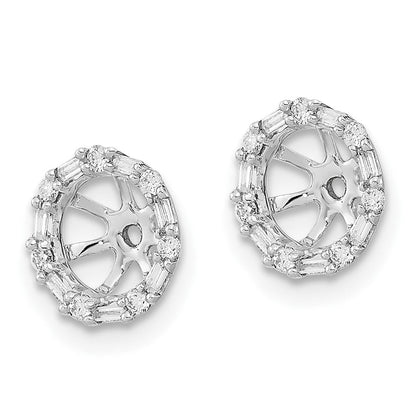 14k White Gold Real Diamond Earring Jackets