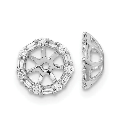 14k White Gold Real Diamond Earring Jackets