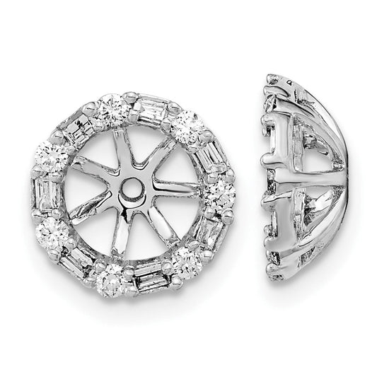 14k White Gold Real Diamond Earring Jackets