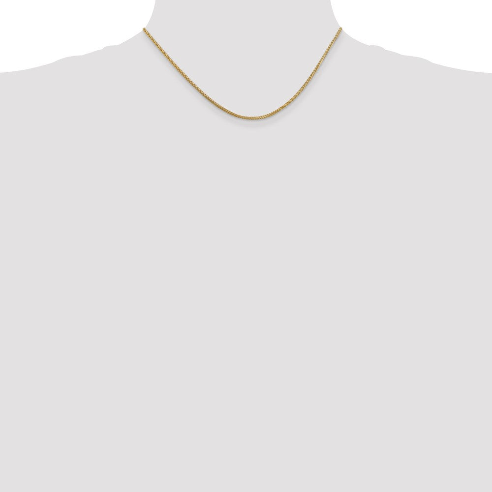 14K Yellow Gold 16 inch 1.3mm Franco with Lobster Clasp Chain Necklace