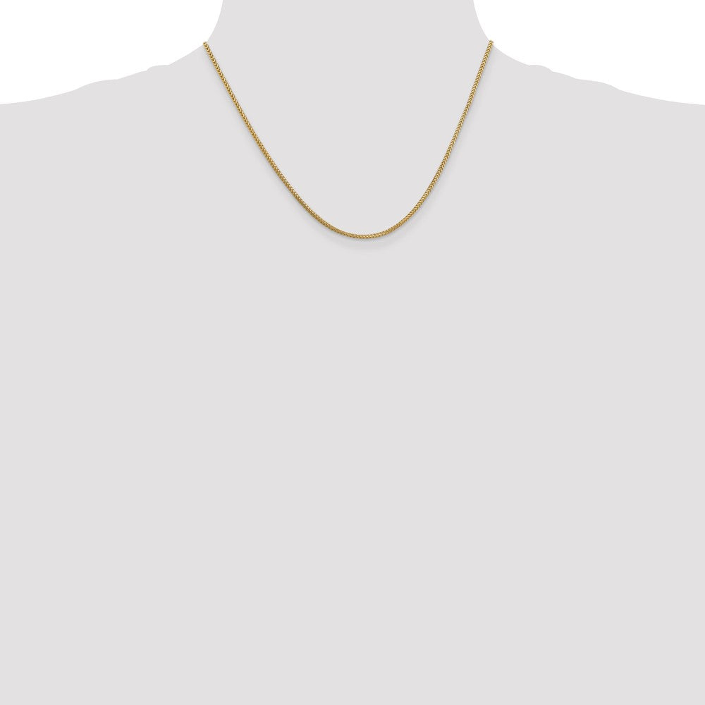 14K Yellow Gold 18 inch 1.3mm Franco with Lobster Clasp Chain Necklace