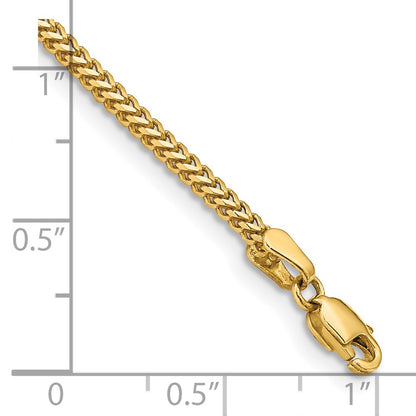 14K Yellow Gold 7 inch 1.5mm Franco with Lobster Clasp Bracelet