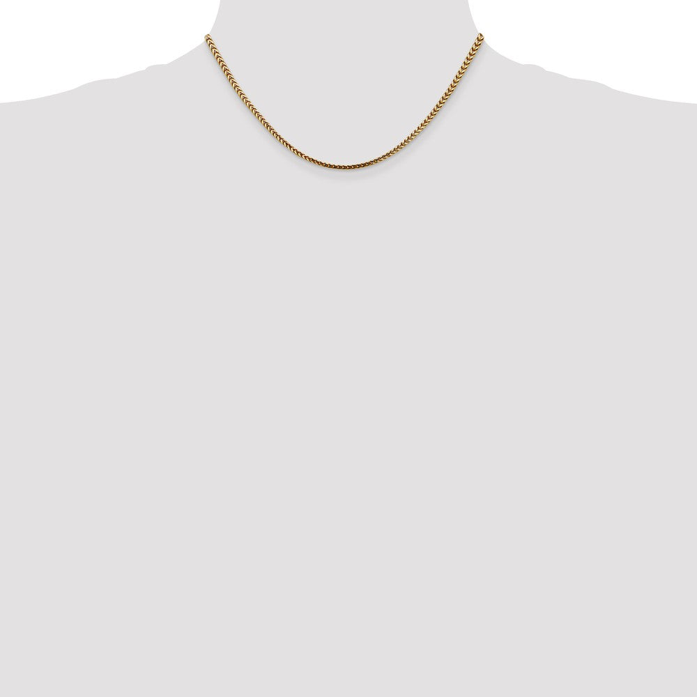 14K Yellow Gold 16 inch 2.5mm Franco with Lobster Clasp Chain Necklace