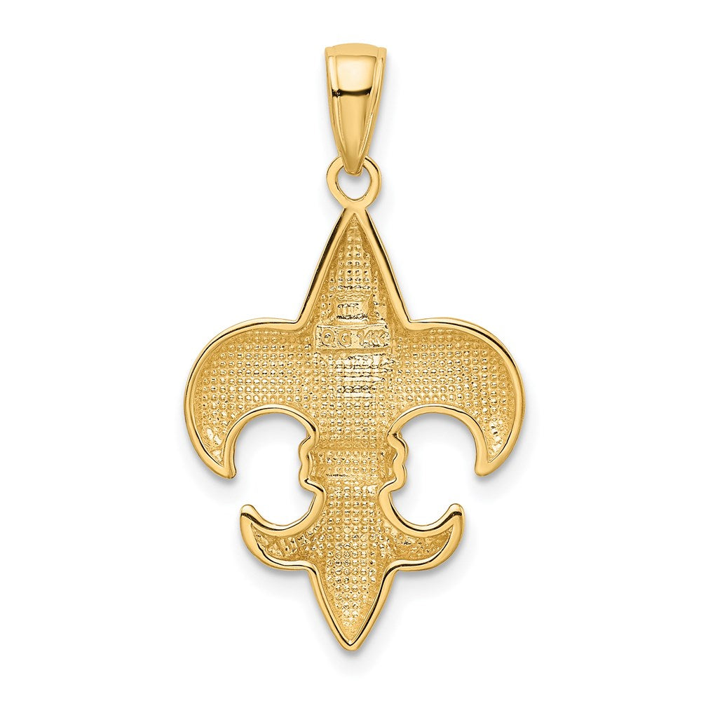 14k Yellow Gold Medium Fleur-De-Lis Pendant