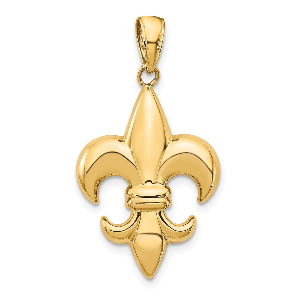 14k Yellow Gold Medium Fleur-De-Lis Pendant