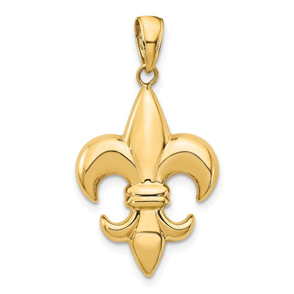 14k Yellow Gold Medium Fleur-De-Lis Pendant