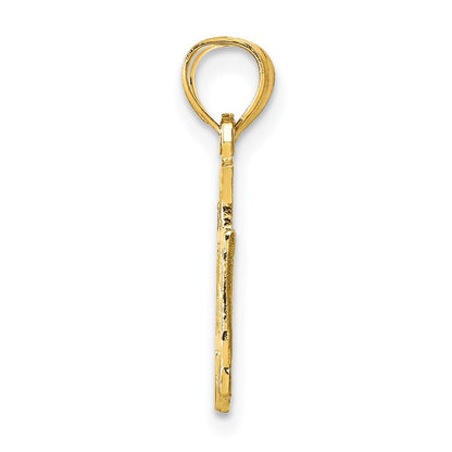 14k Yellow Gold I LOVE MY TRUCKER Truck Pendant