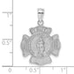 14k White Gold Fire Department FD St. Florian Badge Pendant