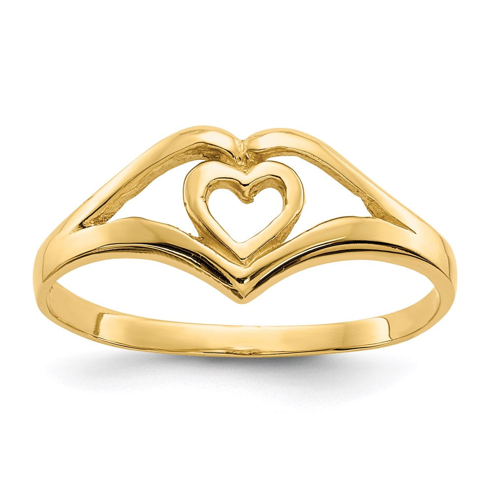 14K Yellow Gold Polished Heart Ring