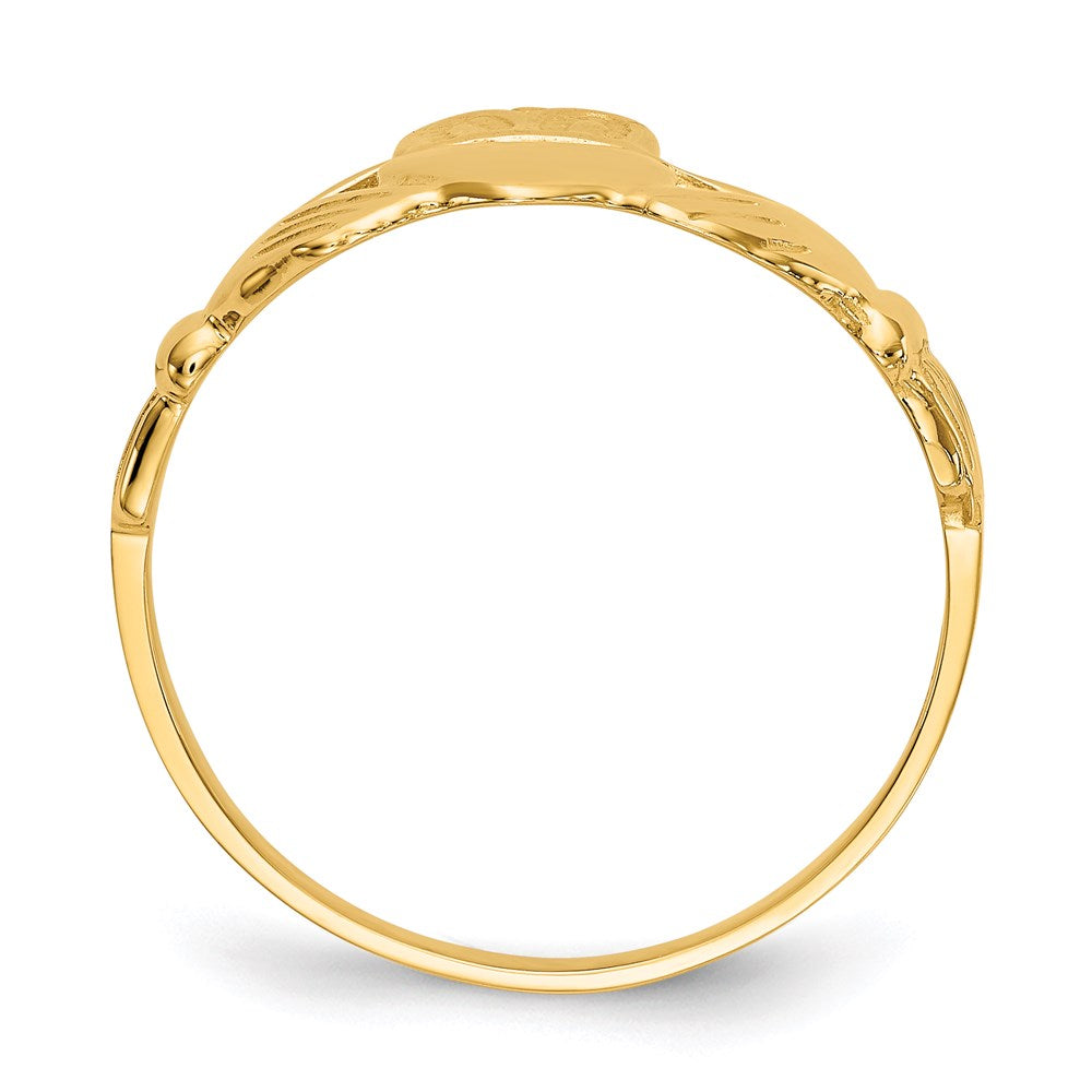 14K Yellow Gold Men's Claddagh Ring