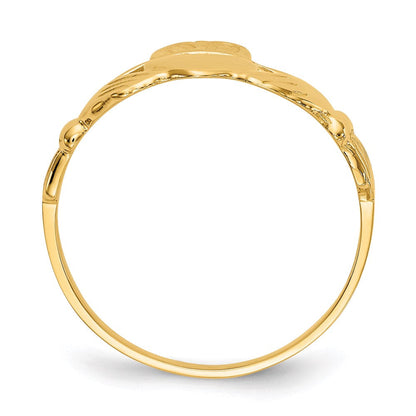 14K Yellow Gold Men's Claddagh Ring