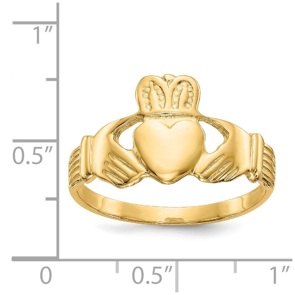 14K Yellow Gold Men's Claddagh Ring