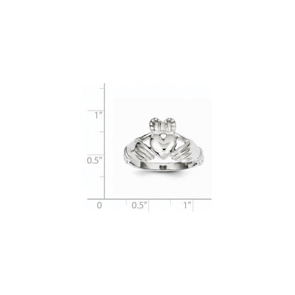 14k White Gold Men's Claddagh Ring
