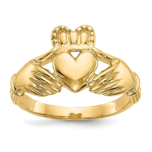 14K Yellow Gold Men's Claddagh Ring
