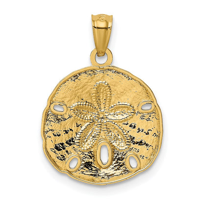 14k Yellow Gold Gold Polished Large Sand Dollar Pendant