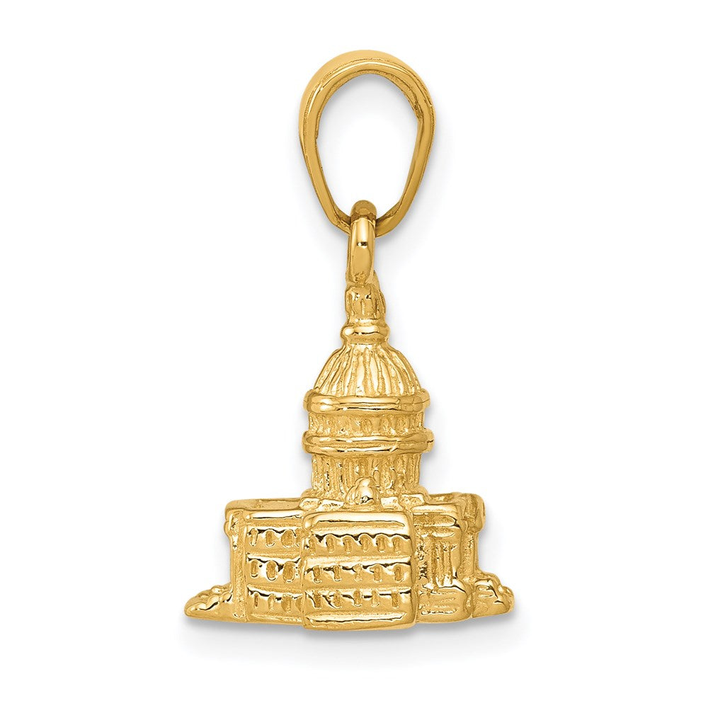 14k Yellow Gold 3D Washington D.C. Capital Building Pendant