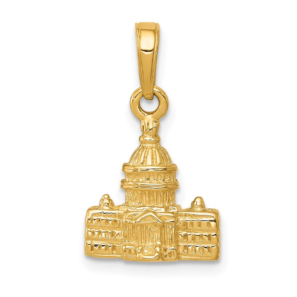 14k Yellow Gold 3D Washington D.C. Capital Building Pendant