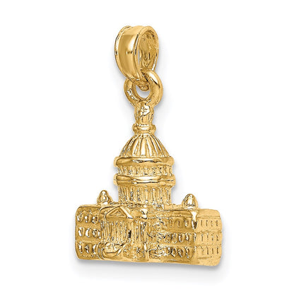 14k Yellow Gold 3D Washington D.C. Capital Building Pendant