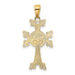 14k Yellow Gold Polished/Textured Armenian Cross Pendant