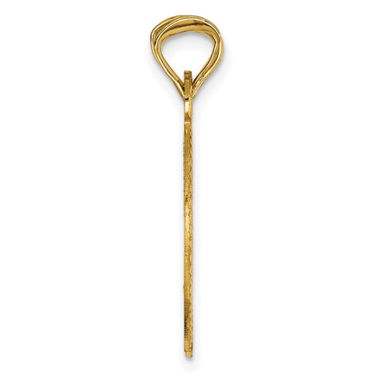 14k Yellow & Rhodium Gold w/Rose/White Rhod Break Apart D/C Heart and Circle Pendant