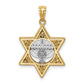 14k Two-tone Gold Two-tone Gold Star Of David and Menorah Pendant