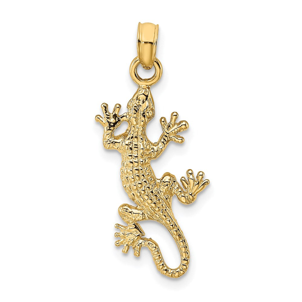 14k Yellow Gold 2-D Lizard Charm