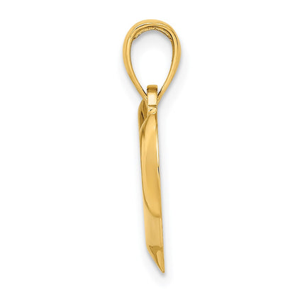 14k Yellow Gold Polished Teardrop Heart Charm