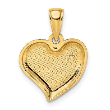 14k Yellow Gold Polished Teardrop Heart Charm