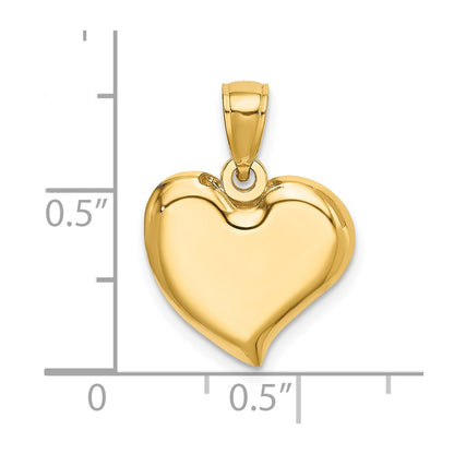 14k Yellow Gold Polished Teardrop Heart Charm