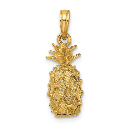 14k Yellow Gold 3-D Pineapple Charm