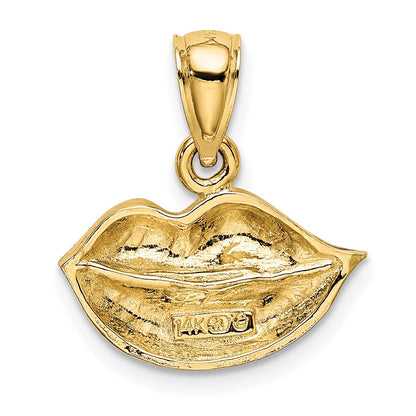14k Yellow Gold 2-D  Polished Lips Charm