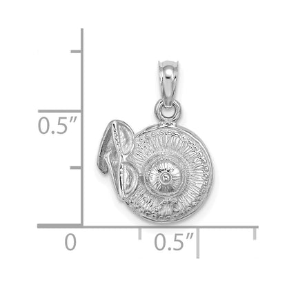 14k White Gold 3-D Sunhat w/ Sunglasses Charm